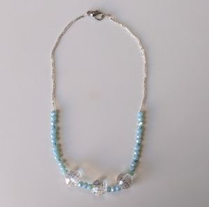 Clear Crystal / Aqua Crystal Necklace